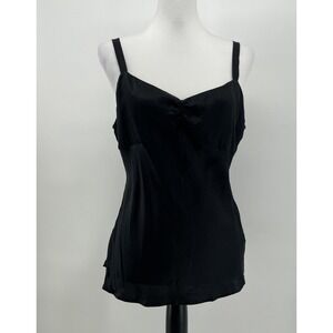 Gap Babydoll Top Women's Medium  Black 100% Silk Y2K Festival Cami Clubwear‎